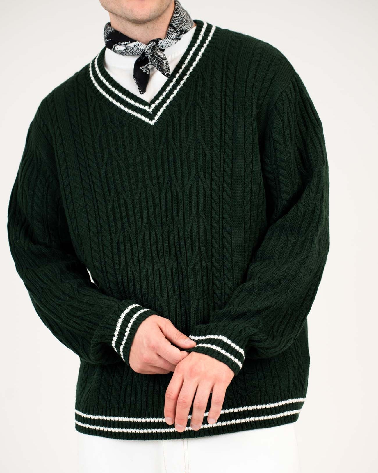 Langærmet Kabel Strik Army | Skagen - clothing.dk